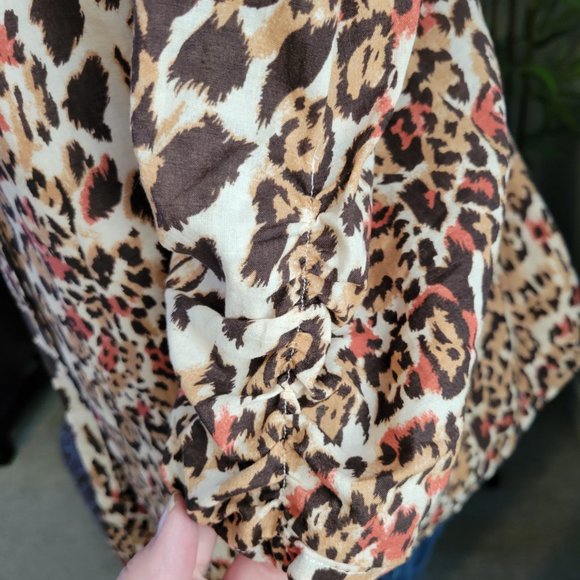 Gibson Latimer Animal Print Blouse - Size XL - Picture 5 of 11